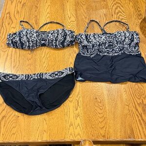Athleta Navy and White Bikini Set